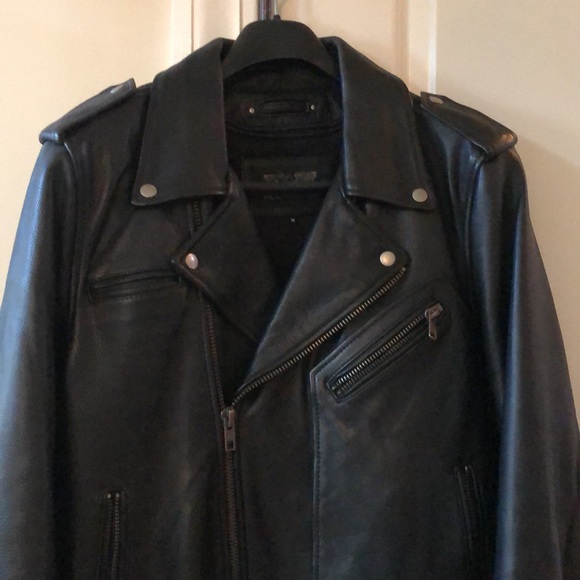 Wilsons Leather Black Biker Jacket - Picture 2 of 16